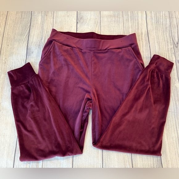 Cable & Gauge Women's Burgundy 2 pcs Jogger set top & pants /size L - Picture 13 of 15